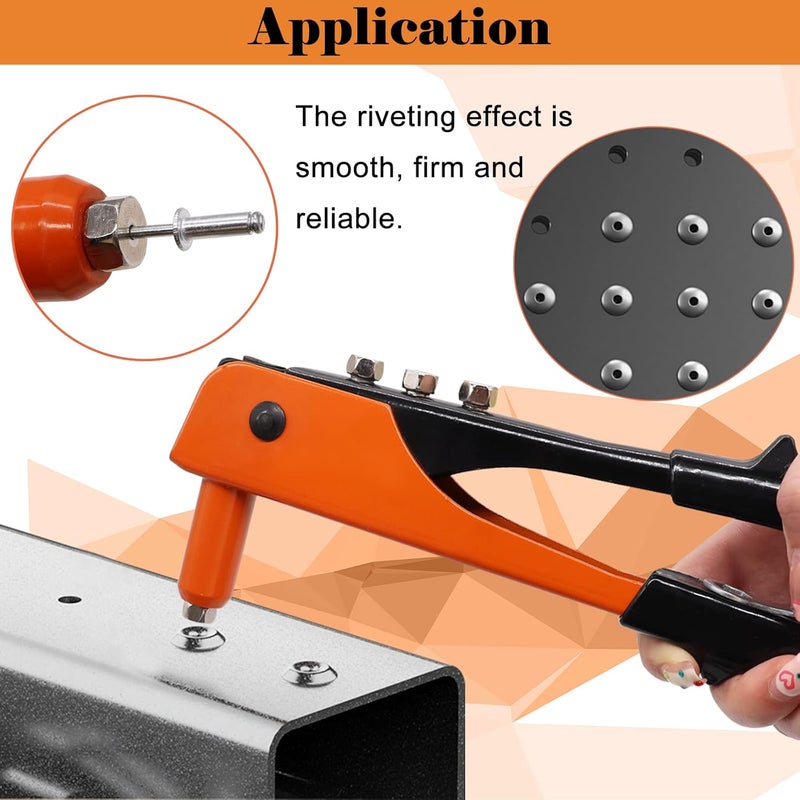 Sunxeke Heavy Duty Riveter Kit,Pop Rivet Gun with Black Pop Rivets Assortment Kit,500PCS 14 Sizes Aluminum Blind Rivets for DIY/Automotive Repairs/Furniture - Image 5